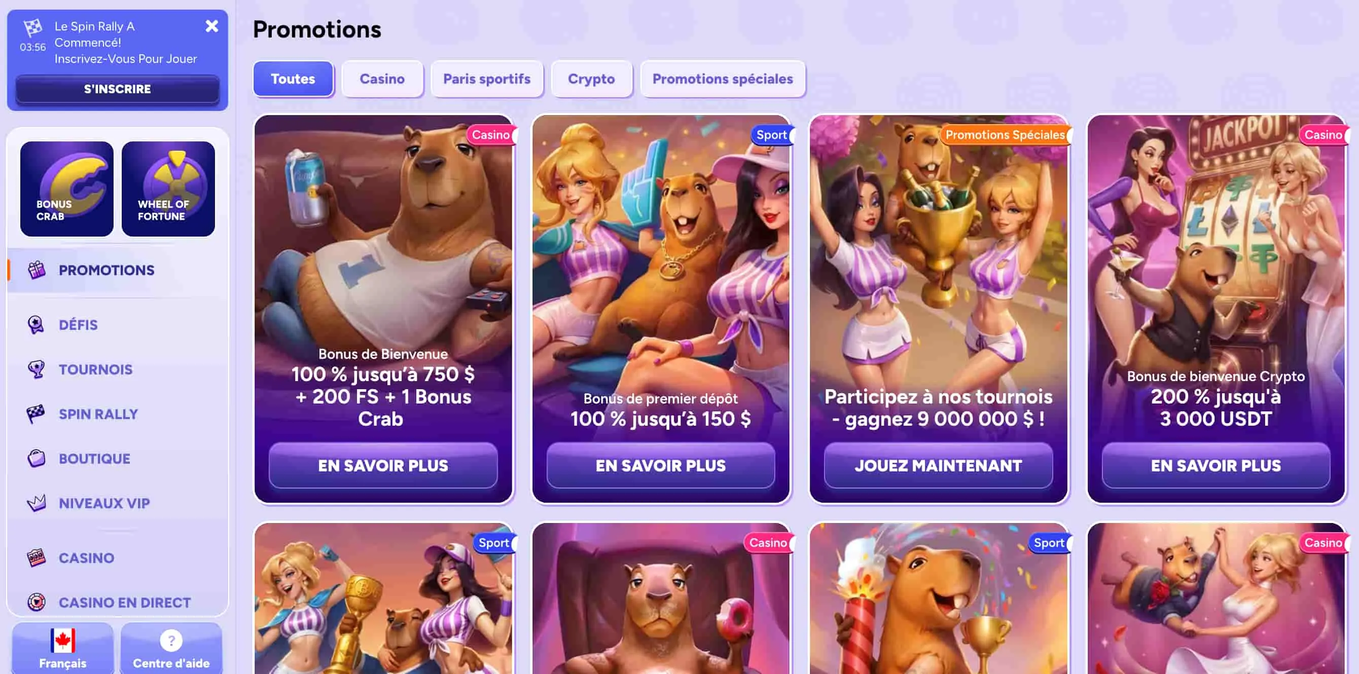 Ouverture de Compte SpinBara Casino